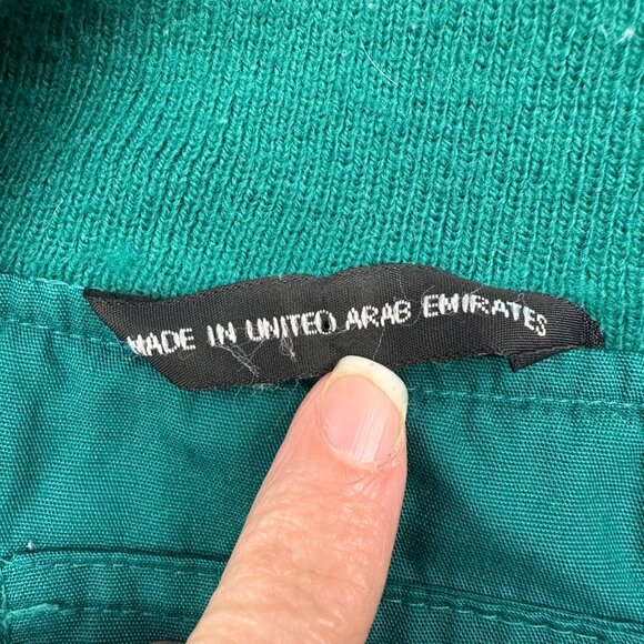 Vintage Bomber Jacket Par Four 1990s Teal Size Large Zip Up Pockets Retro - Picture 5 of 10